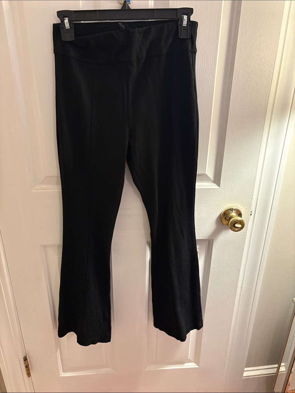 Classic Black Boot-Cut Stretch Pants